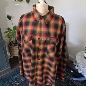 DIXXON Red and Yellow Plaid Shirt Jacket